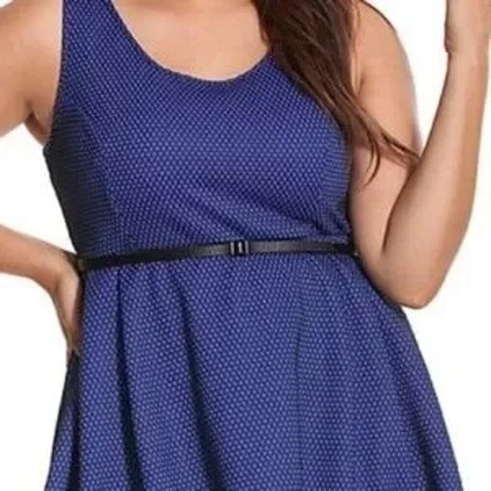 Lane Bryant Cobalt Blue & Black Fit and Flare Skater Dress – Size 26 Plus - Picture 3 of 9